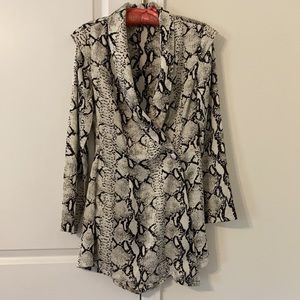 Pretty Little Thing snake print blazer romper